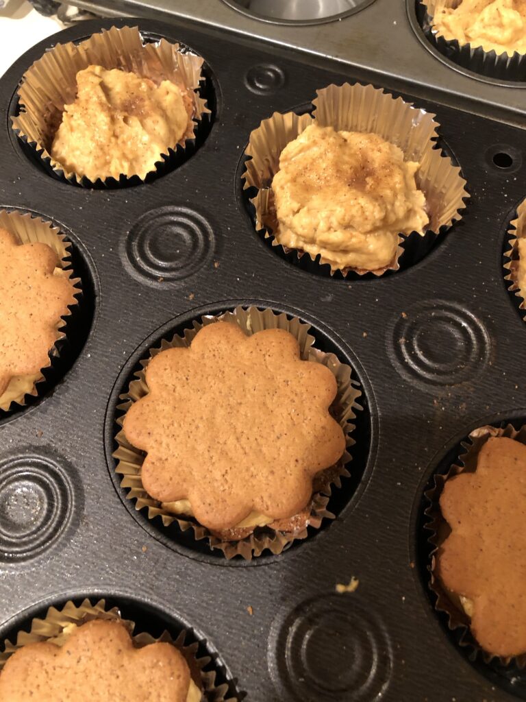 Sandwich cookies in the making